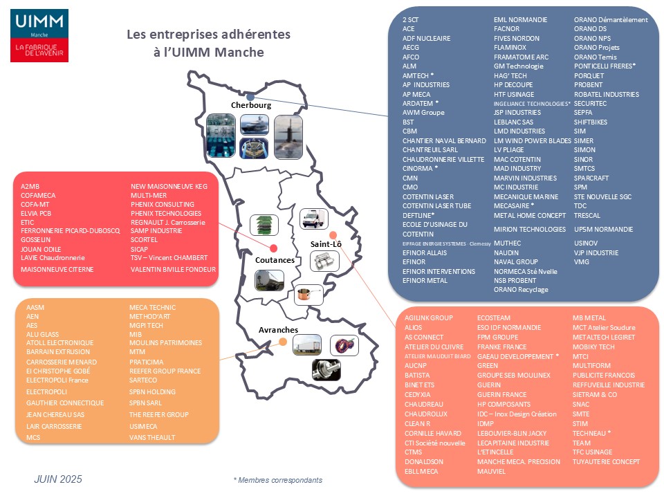 Cartes des adhérents de l'UIMM Manche